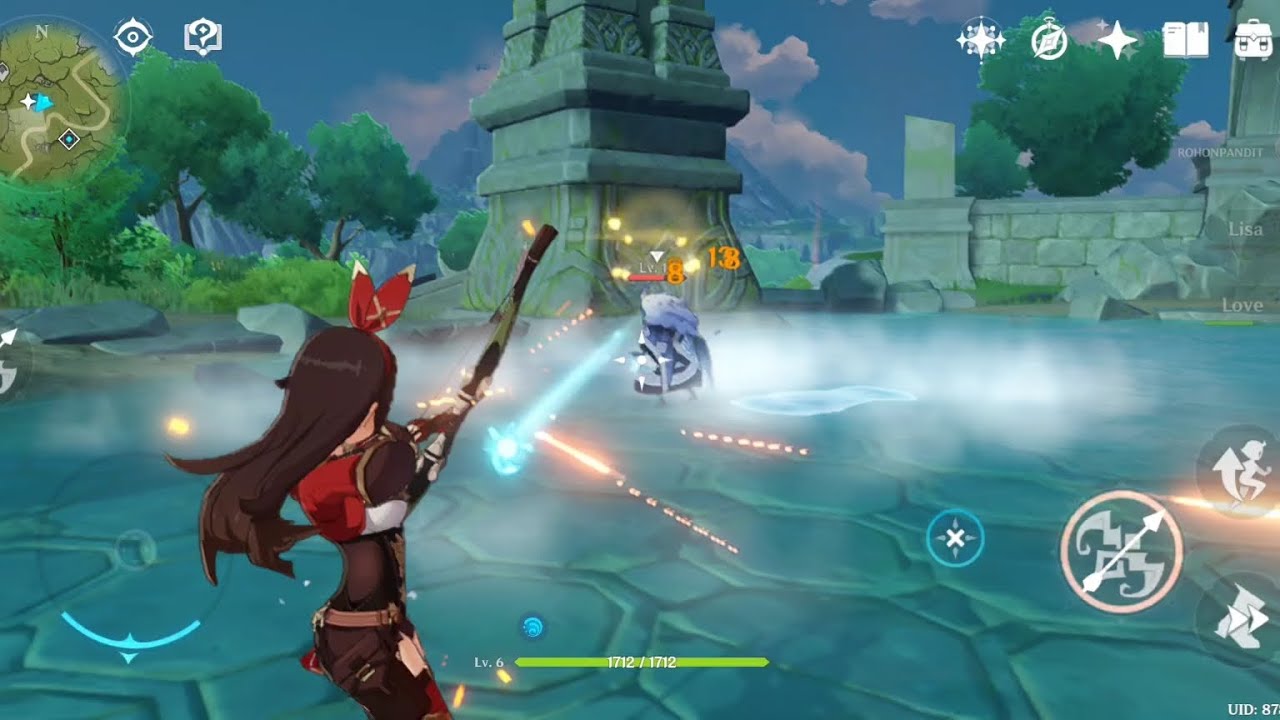 Hard Battle in Genshin Impact.