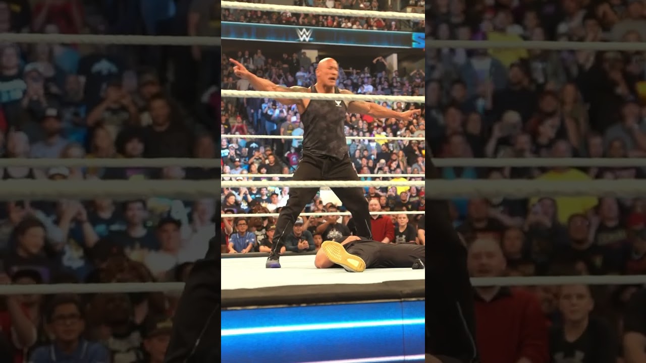 The most electrifying move in Sports Entertainment! The Rock delivers the People&rsquo;s Elbow 🔥🔥