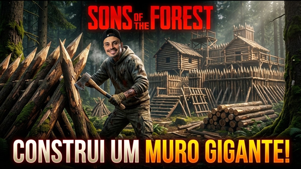 CONSTRUI UM MURO GIGANTE NO SONS OF THE FOREST!