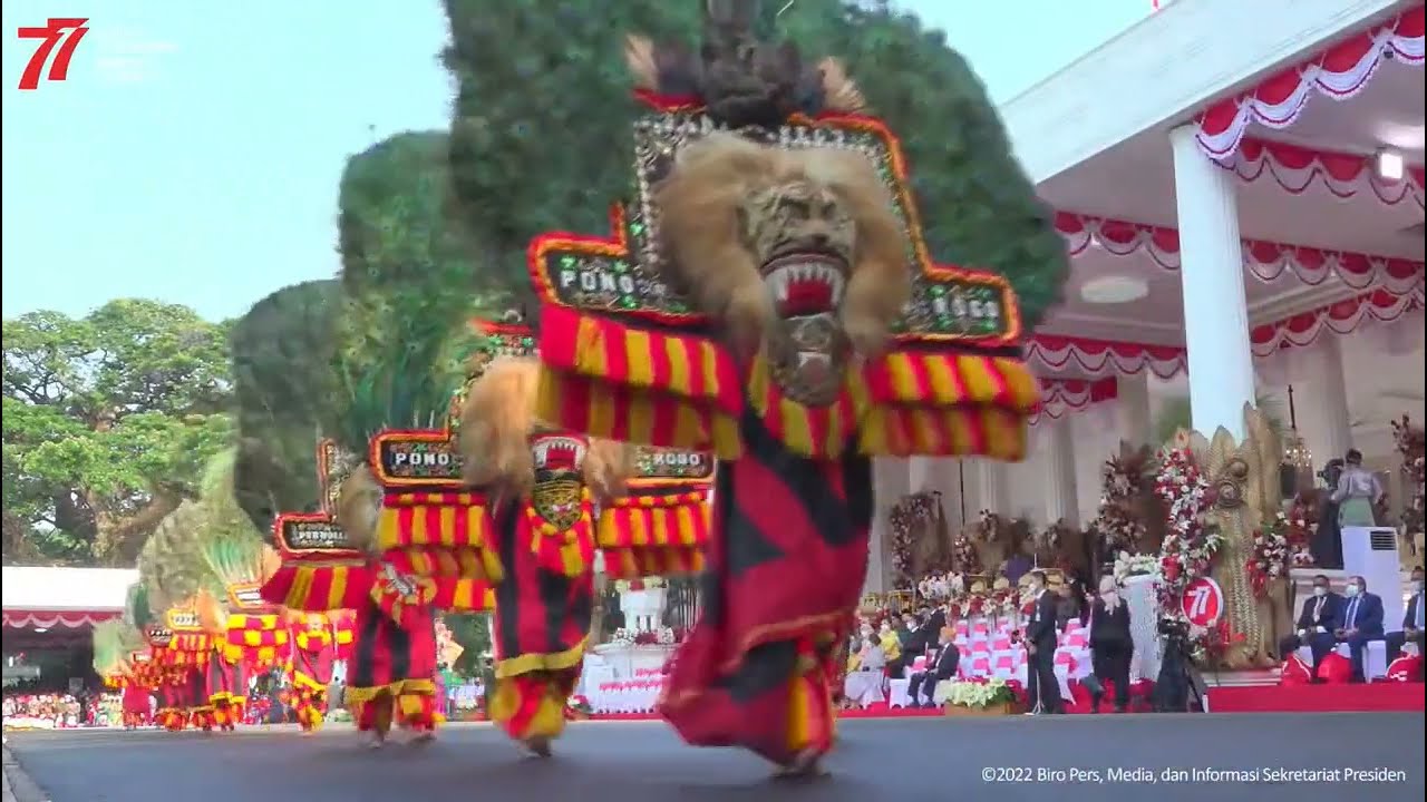 Puluhan REOG PONOROGO Tampil Meriah Di Istana Negara Upacara Peringatan Kemerdekaan Indonesia 77