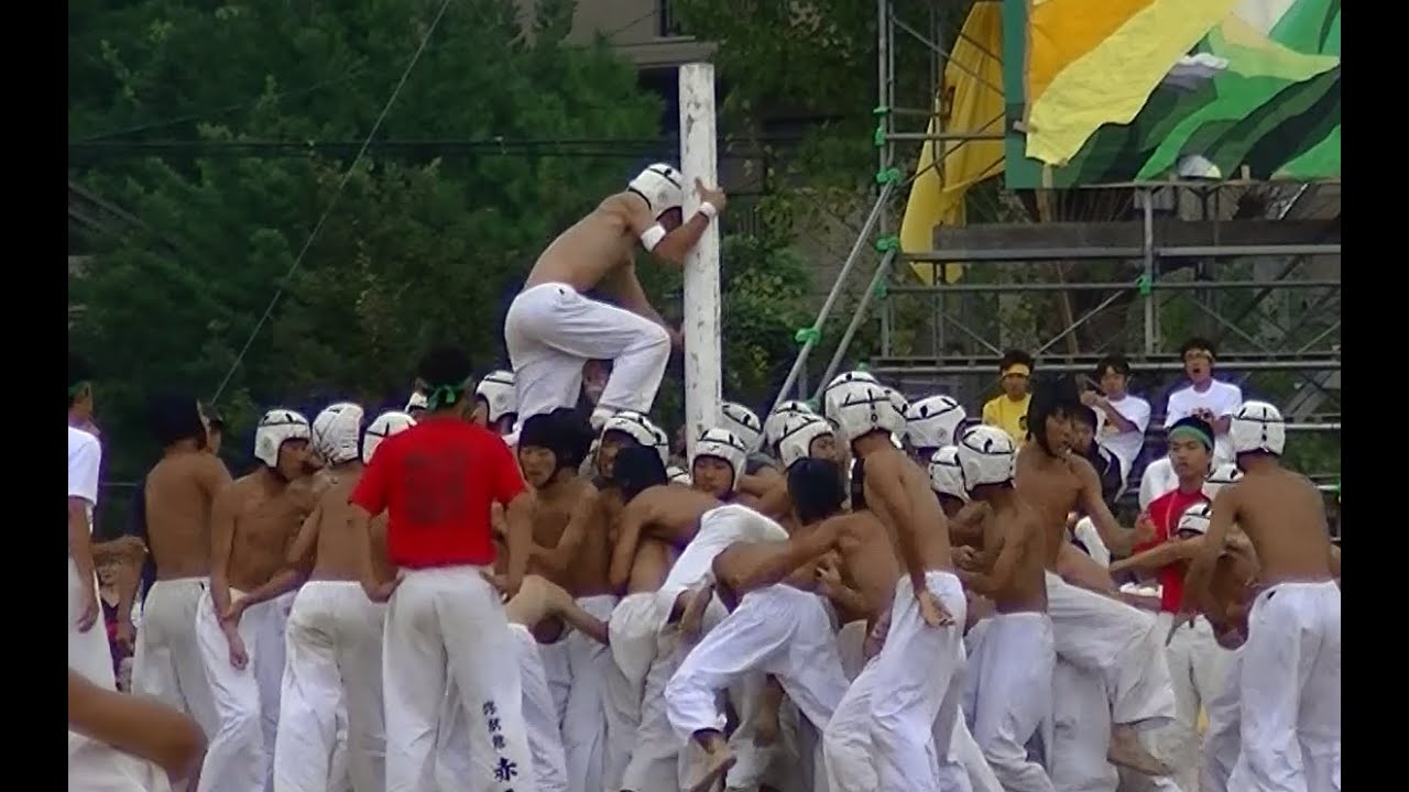 2014 第67回修猷館高校大運動会 棒倒し 3位決定戦 白×赤