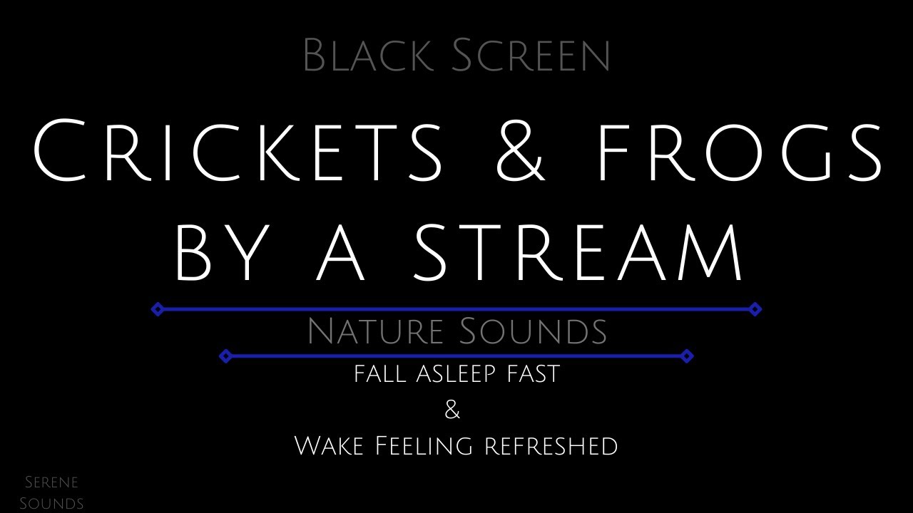 Black Screen 10 Hours - Crickets and Frogs by a Stream - Cricket Sounds - Frog Sounds - Water Sounds