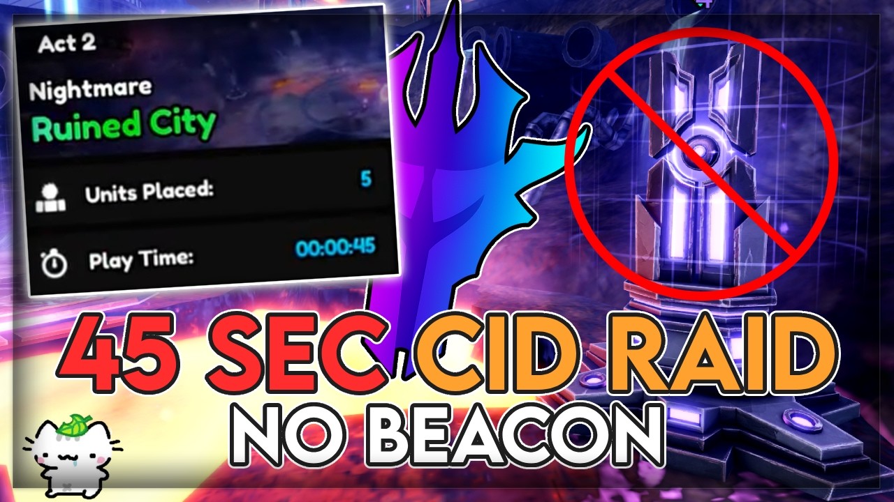 45 Seconds Cid Raid Act 2 Run (Skip Beacon) | Anime Vanguards