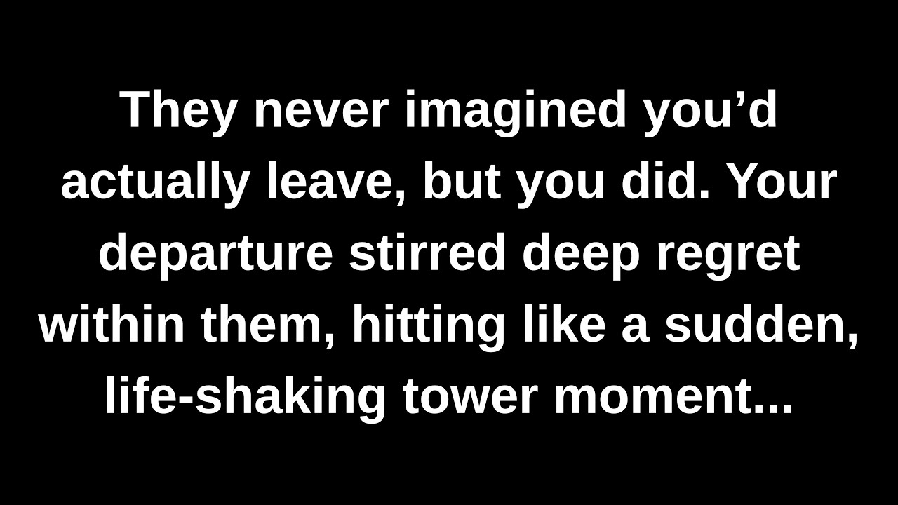 They never imagined you’d actually leave, but you did. Your departure stirred deep regret within...
