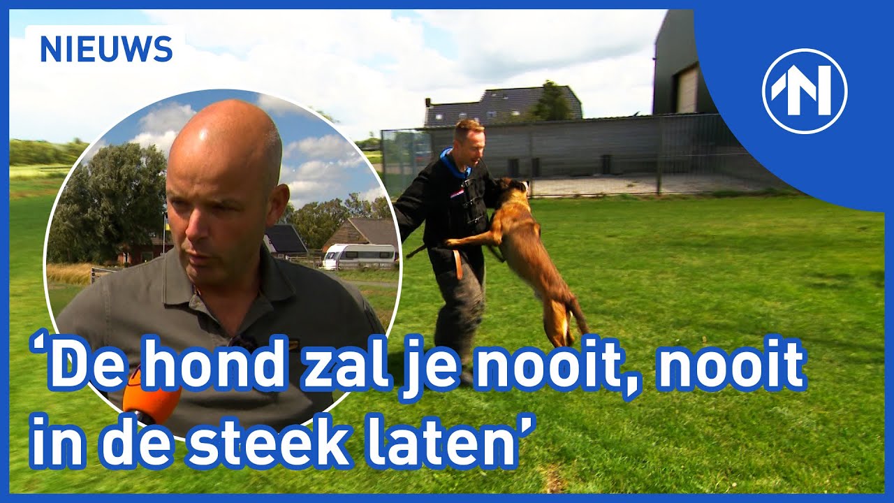 Hondentrainer Gerrit Jan Tempel neemt afscheid van politiehond Vos