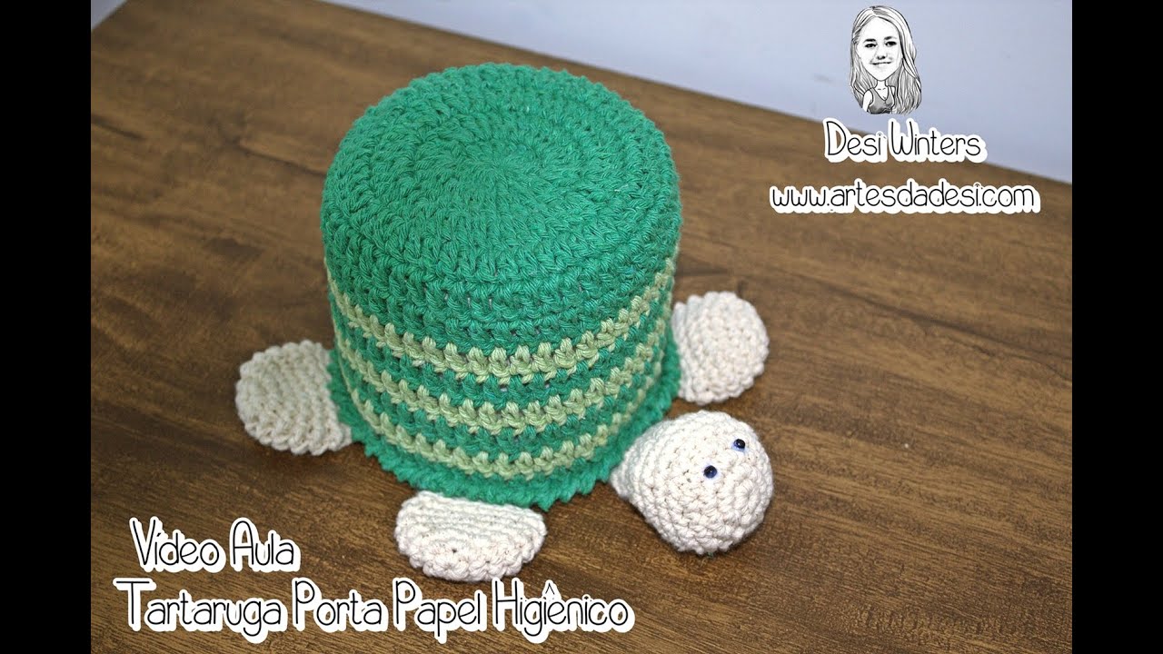 Tartaruga Porta Papel Higiênico de crochê - Artes da Desi