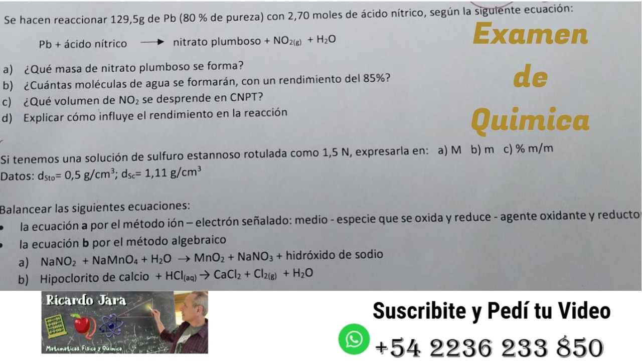 Examen de Química Resuelto
