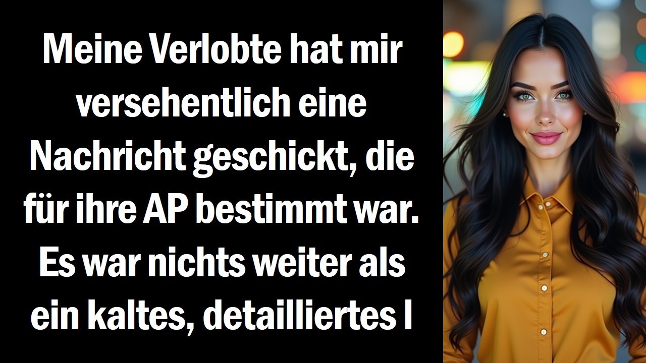 Meine Verlobte hat mir versehentlich eine Nachricht geschickt, die für ihre AP bestimmt war. Es war