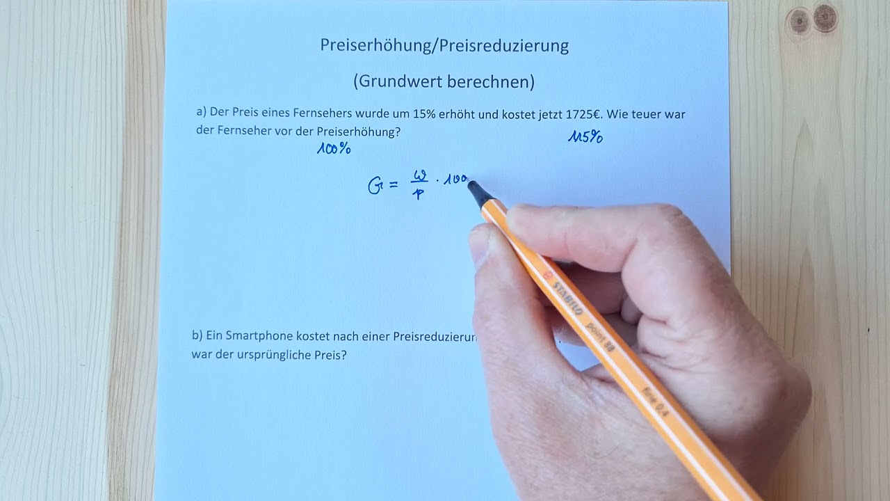 Preiserh&ouml;hung/Preisreduzierung (Prozentrechnung)