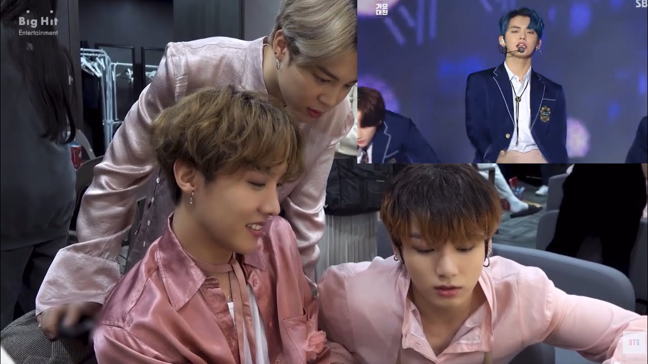 (eng sub) BTS Reaction to TXT &lsquo;BOY IN LUV&rsquo; cover at SBS Gayo Daejun 2019