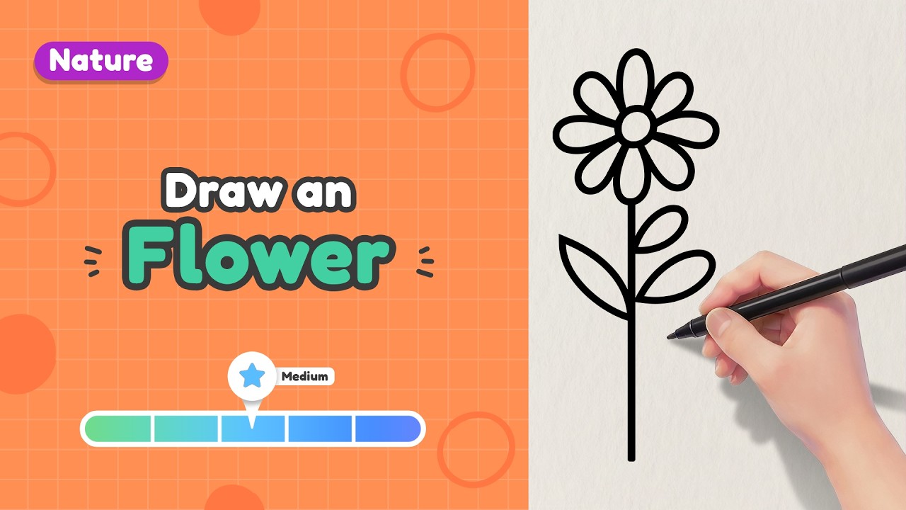 How to Draw a Flower 🌸 | Easy Drawing for Kids Step by Step