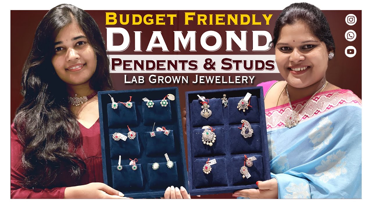 Diamond pendents | Diamond Earrings | lab grown Diamonds| Diamond Jumkas | Sowmya Reddy
