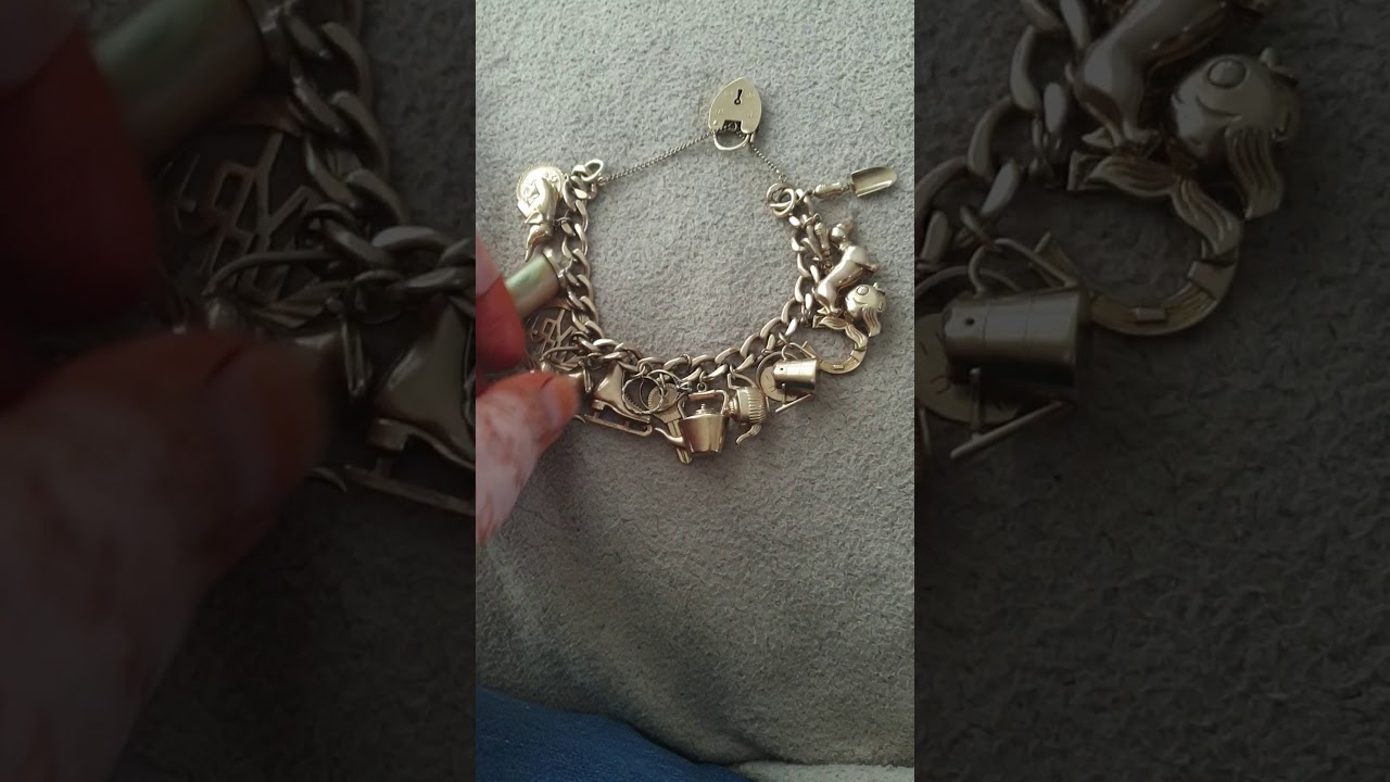 My charm bracelets  in gold and sliver