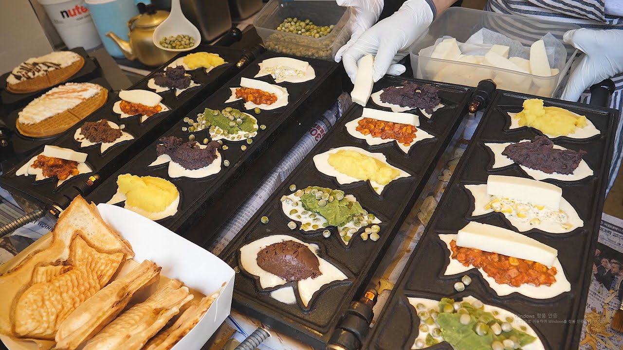 수제라 더 맛있다~!겨울대표간식 붕어빵 맛집 Top4 몰아보기!/fish bread cafe/Korean Street food