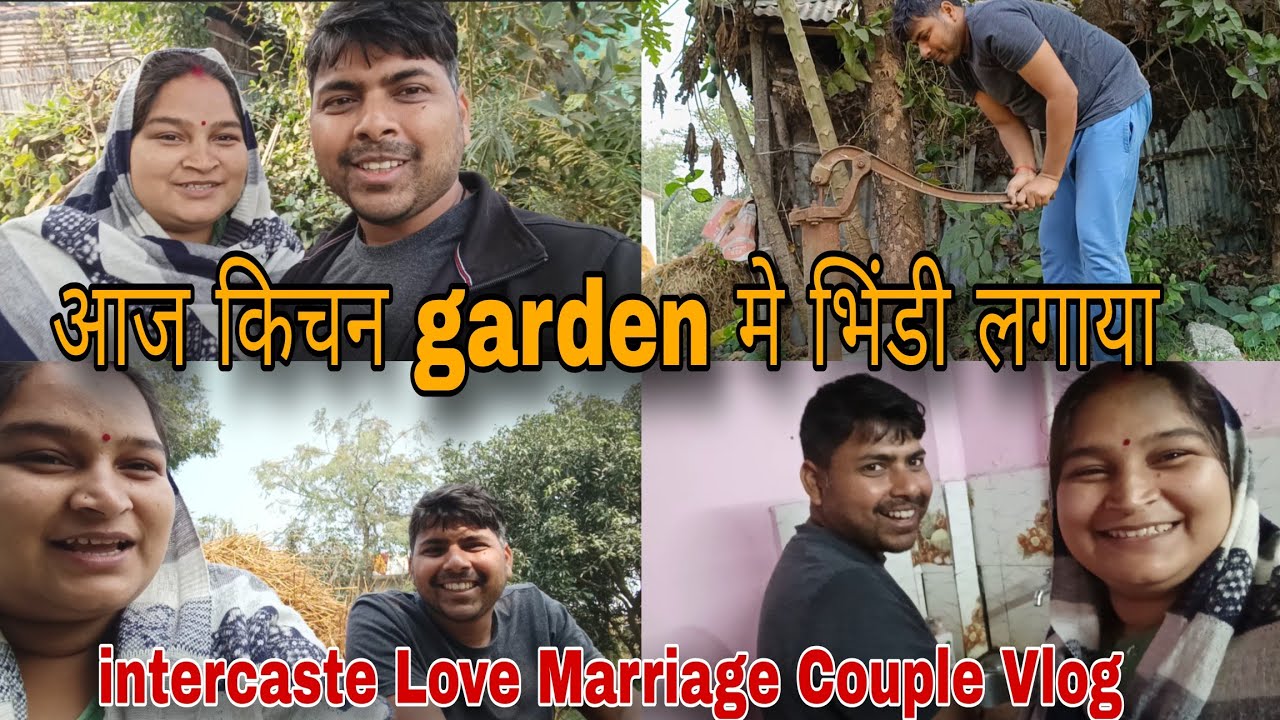 अपने किचन garden मे आज भिंडी लगाया#kitchengarden #lovemarriage 