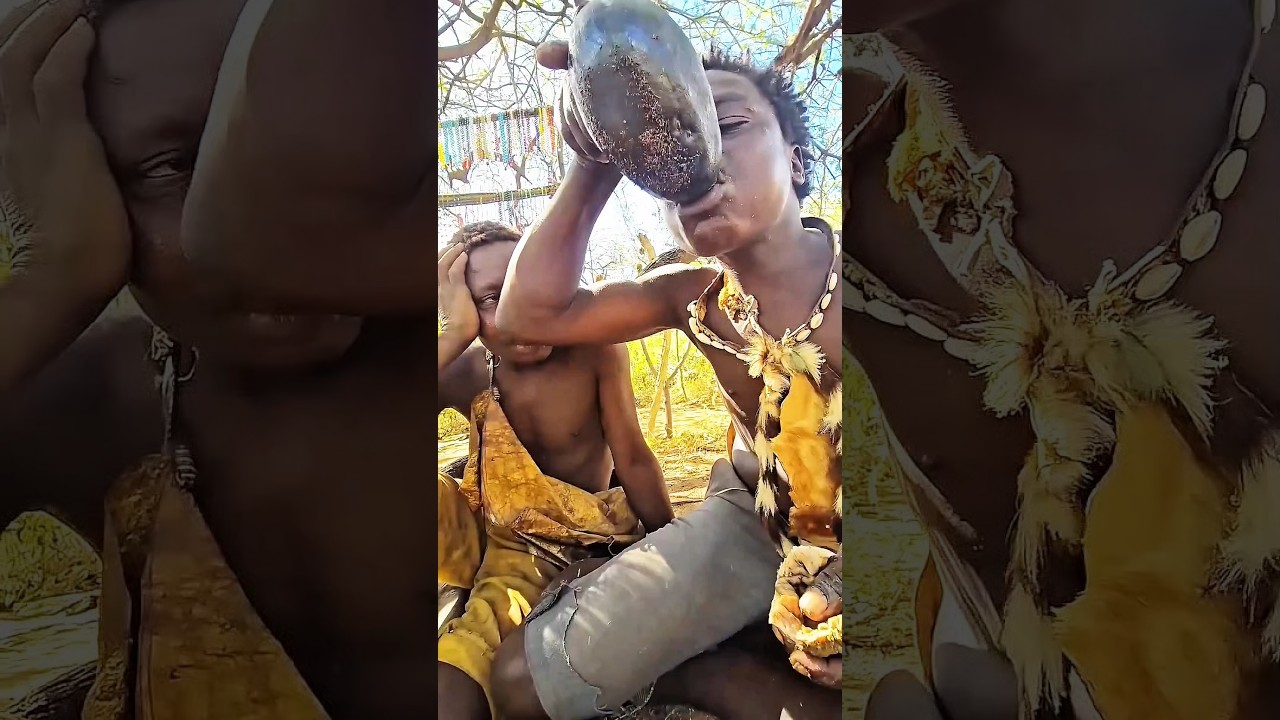 African Hunter Dudu Eats Alone While His Uncle Watches.#shortsfeed #shorts