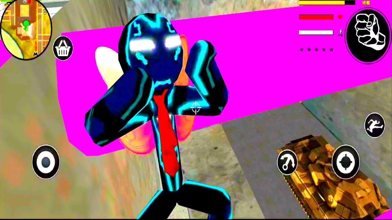 The Mystery Of Neon Iron Stickman Rope Hero