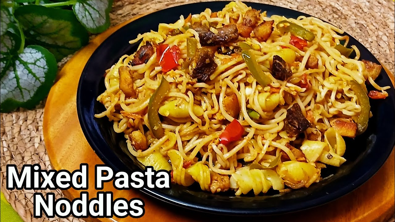 Mixed Pasta Noodles Recipe | Macaroni Pasta with Noodles | street Style Pasta | Pasta recipe Bangla 