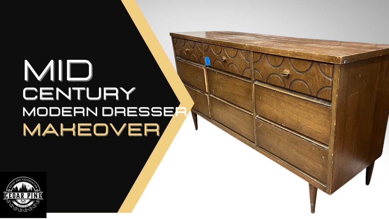 AMAZING Mid Century Modern dresser MAKEOVER || Trash To TREASURE TRANSFORMATION using paint & stain