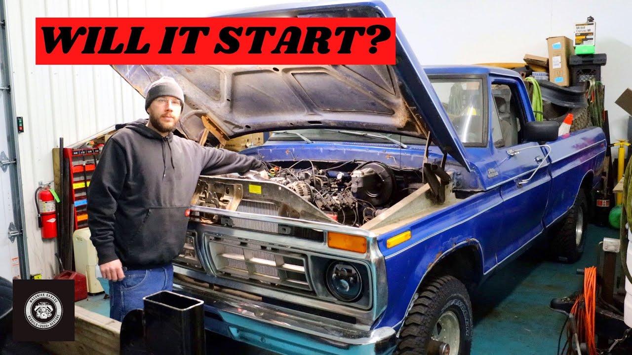 WILL IT START? 1977 Ford F150 LS Swap part 2- Machnik Garage Ep 6