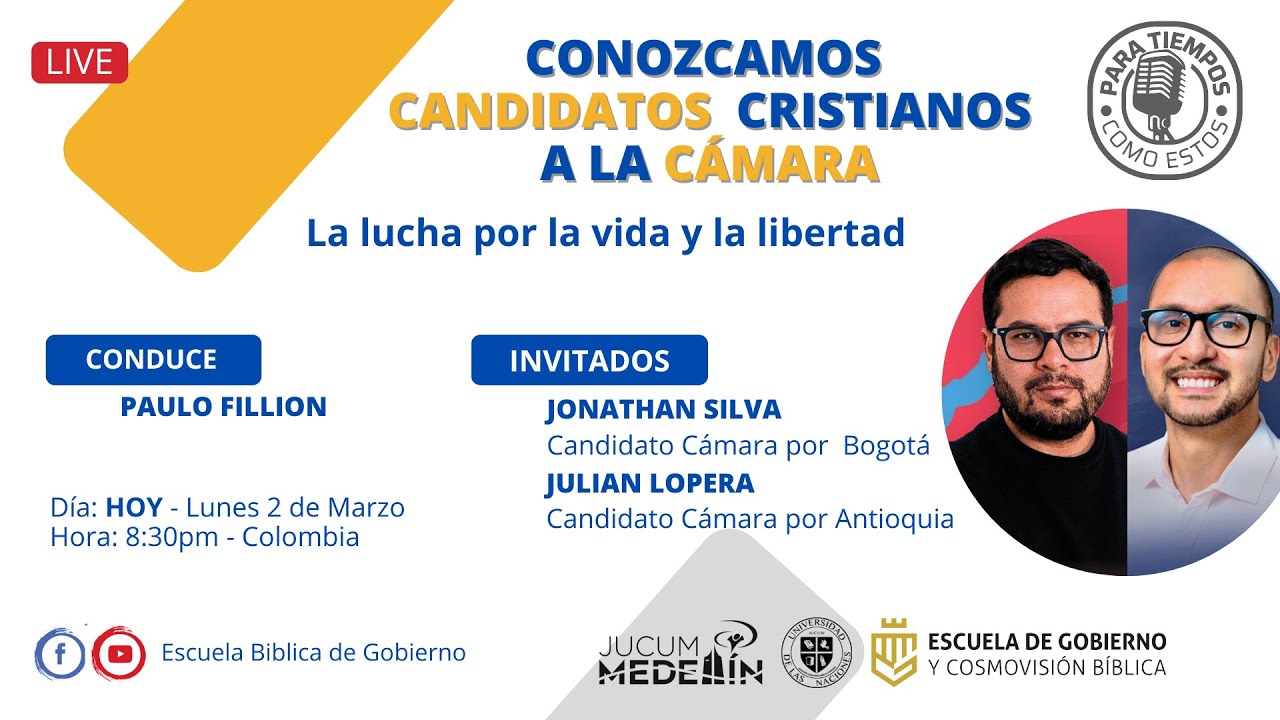 CONOZCAMOS  CANDIDATOS  CRISTIANOS A LA CÁMARA