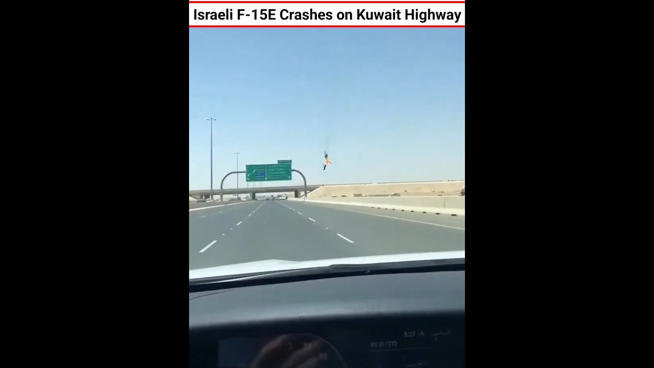 Israeli F-15E Crashes on Kuwait Highway #shorts