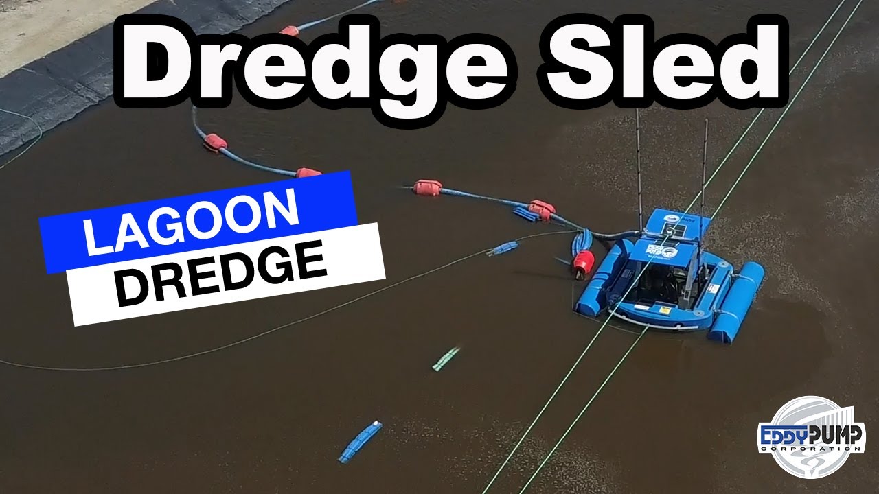 Dredge Sled Drone Footage - Lagoon Dredger System - Industrial Pond & Lagoon Dredge Equipment