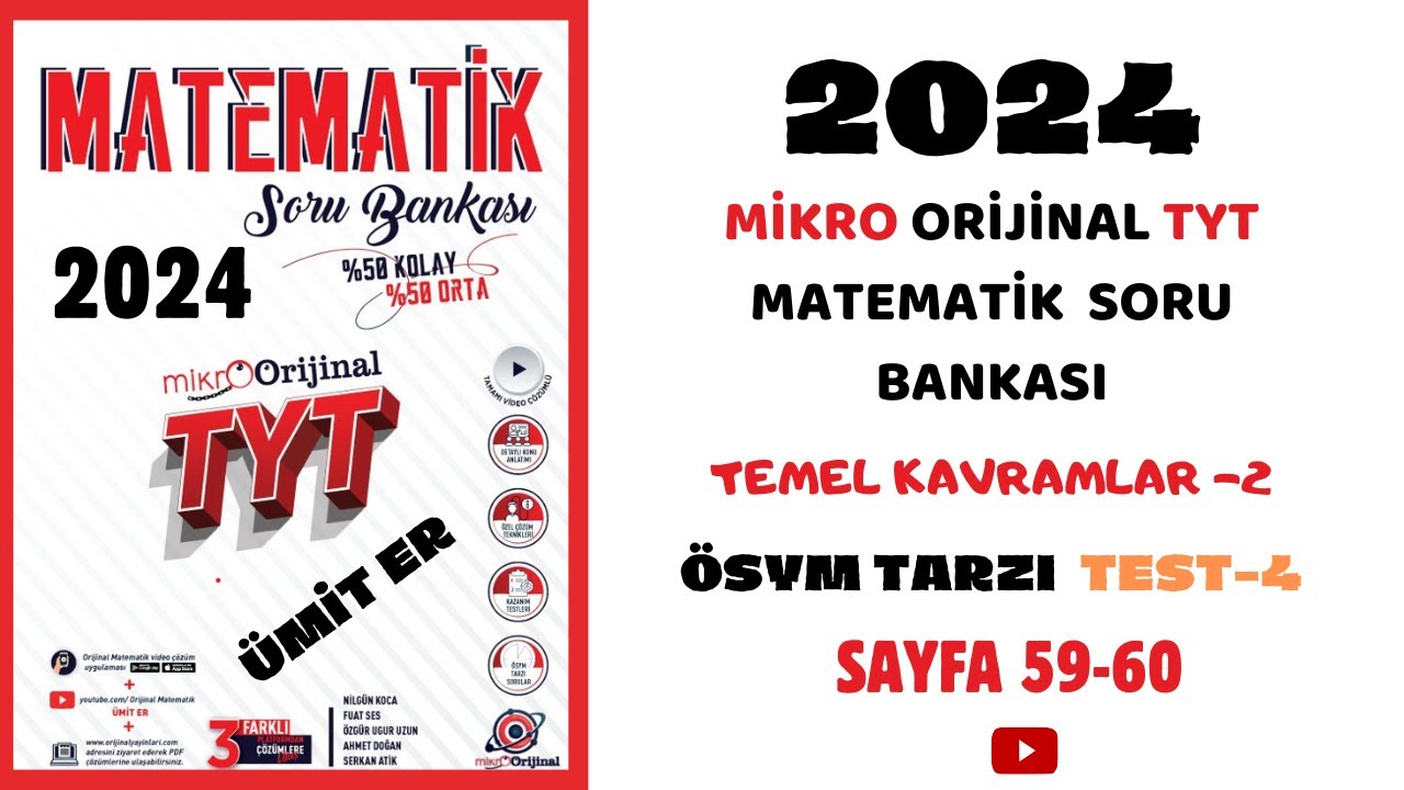 MİKRO TYT SORU BANKASI  | TEMEL KAVRAMLAR | Syf 59-60 |@umiter55  #yks2024 #kamp