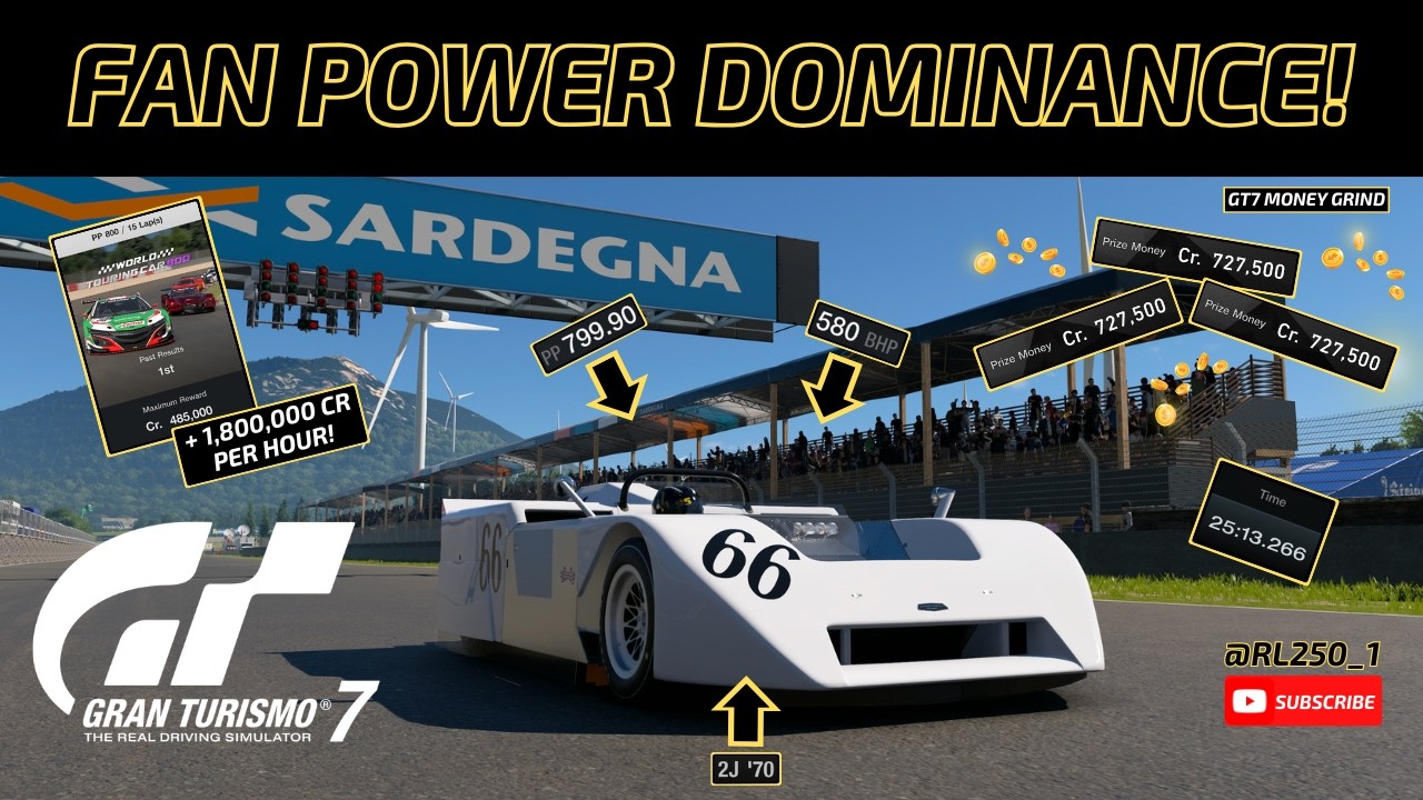 Настройка Chaparral 2J для заработка больших денег на GT7 Sargedna WTC 800