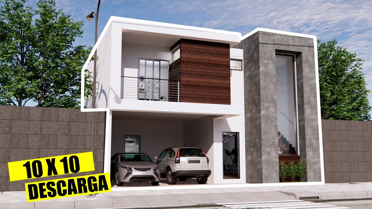 Casa de 10 X 10 con DOBLE ALTURA