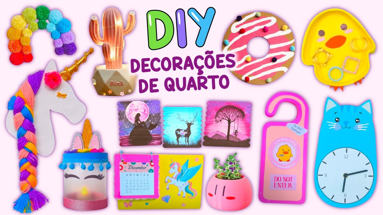 16 IDEIAS DE DECORA&Ccedil;&Atilde;O DE QUARTO DIY - DECORA&Ccedil;&Atilde;O DE QUARTO DE UNIC&Oacute;RNIO - DECORA&Ccedil;&Otilde;ES DE PAREDE FOFAS