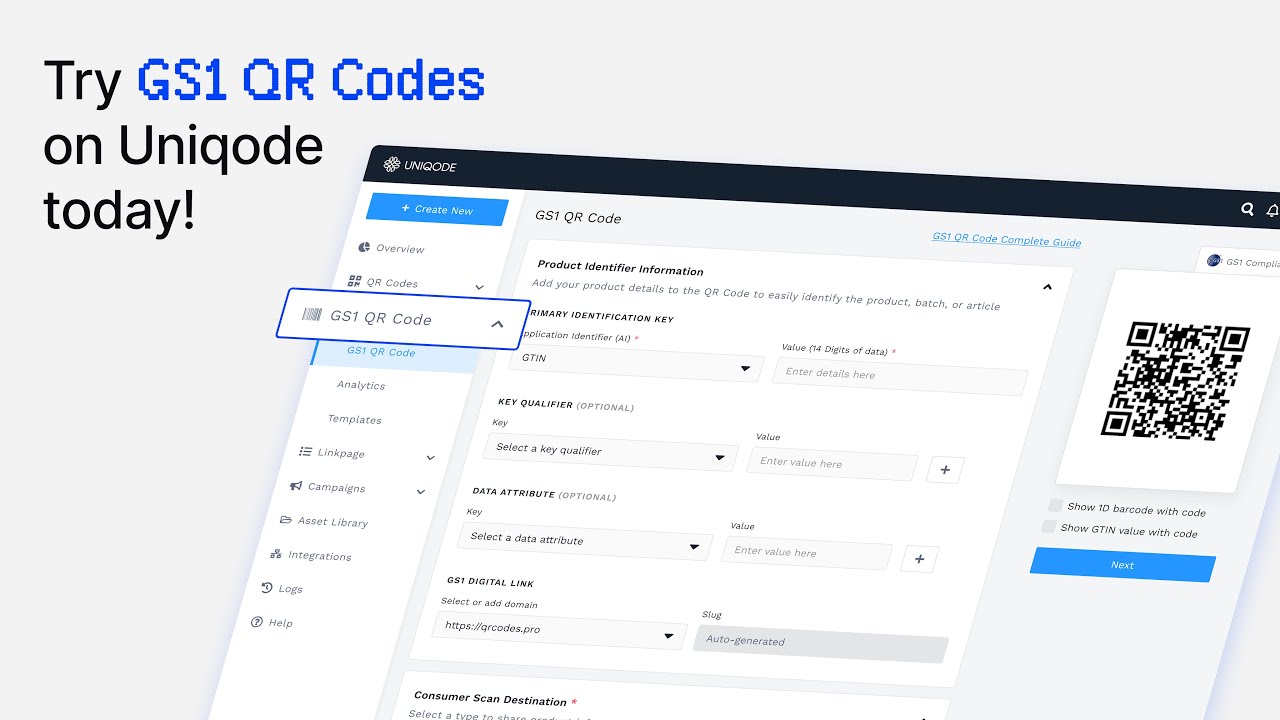 Unlock GS1 QR Codes on Uniqode | Smarter, Traceable, Future-Ready