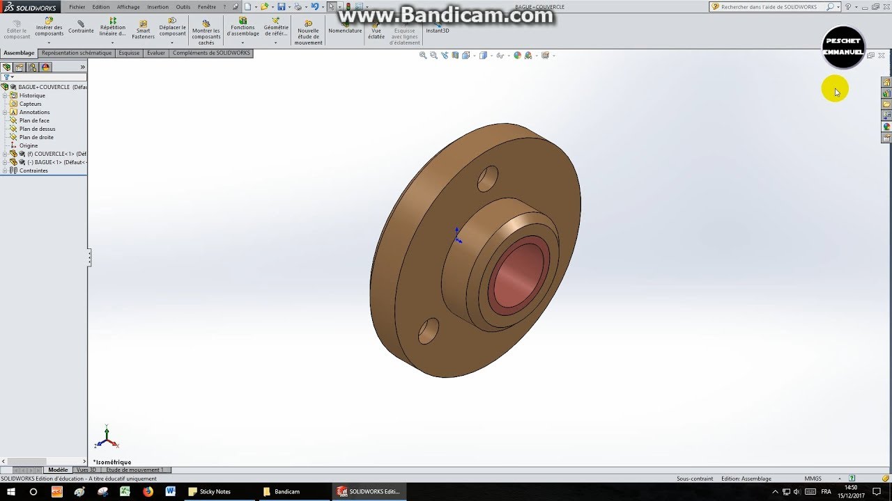 SW5-VERIN SIMPLE EFFET-TP11-BAGUE+COUVERCLE (ASSEMBLAGE)