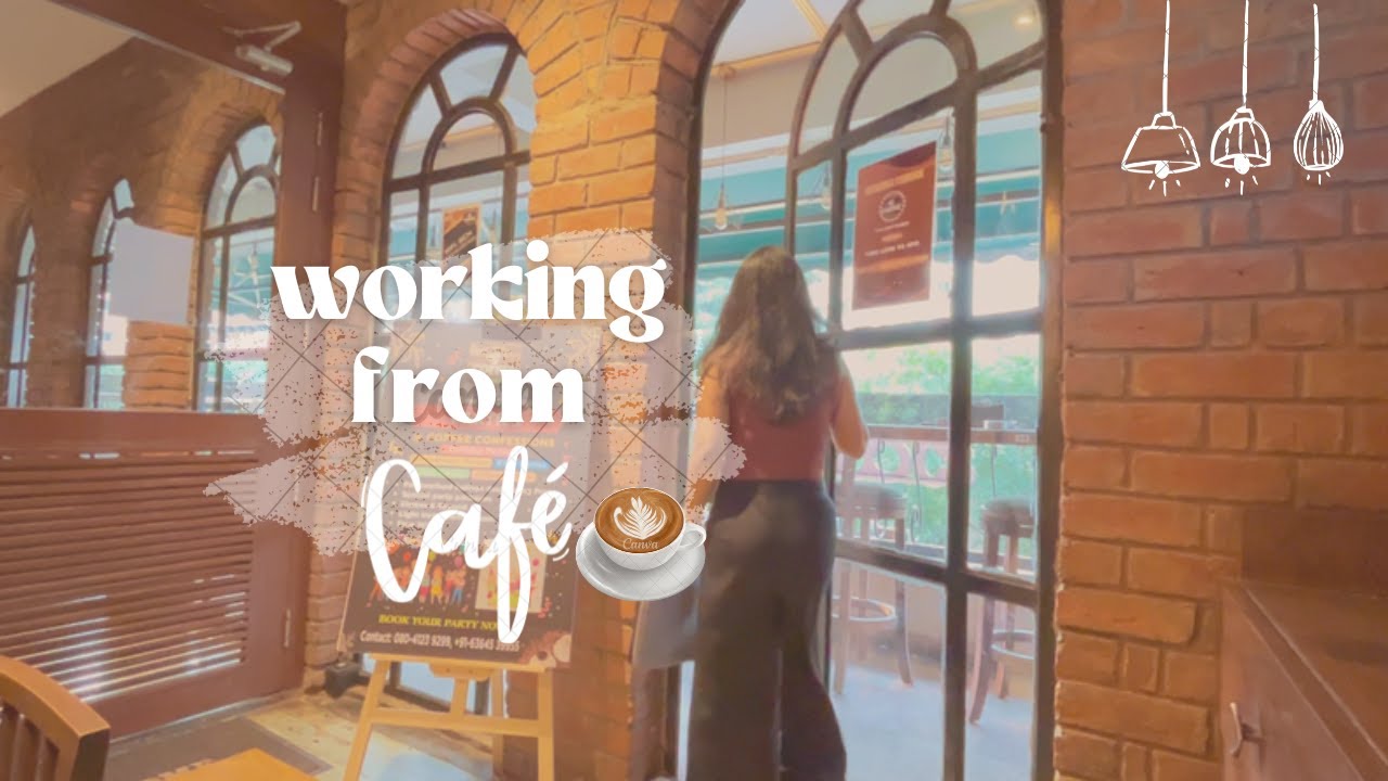 A day in 9-5 WFH life | workout, coffee, working from a cafe🎧 ☕ 🤎