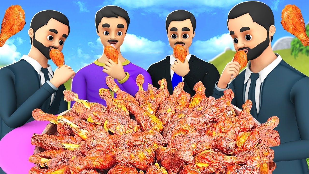 चिकन लेग - 1000 Chicken Legs Recipe Street Food Hindi Kahaniya Moral Stories Funny Comedy Video