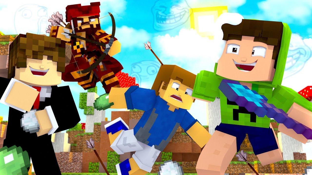 MUITA ZUERA E TROLLAGENS COM YOUTUBERS - SkyWars (SLIME) #308