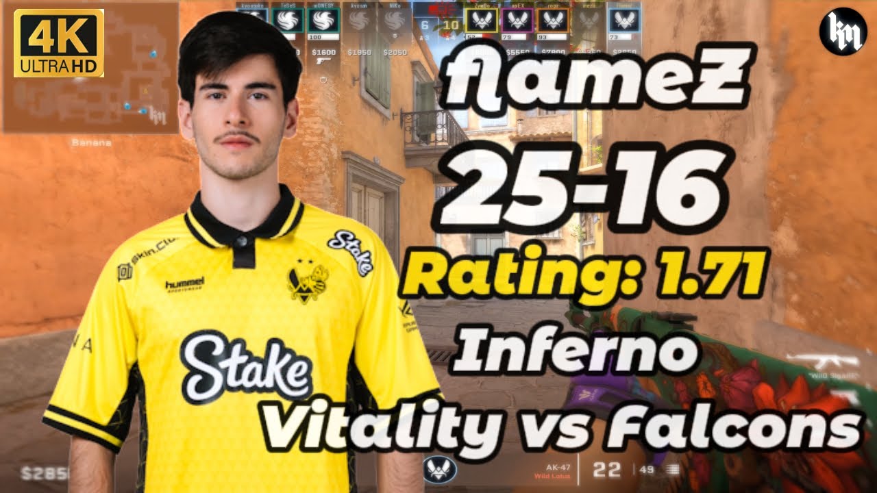 flameZ (25-16) Vitality vs Falcons (Inferno) | ESL Pro League Season 22 #cs2 #flamez