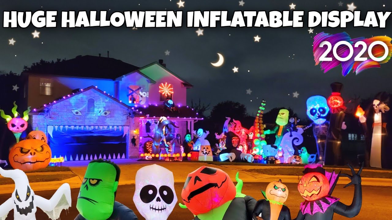 Huge Halloween Inflatable Display 2020 Our Halloween Inflatable Collection Airblown Day & Night View