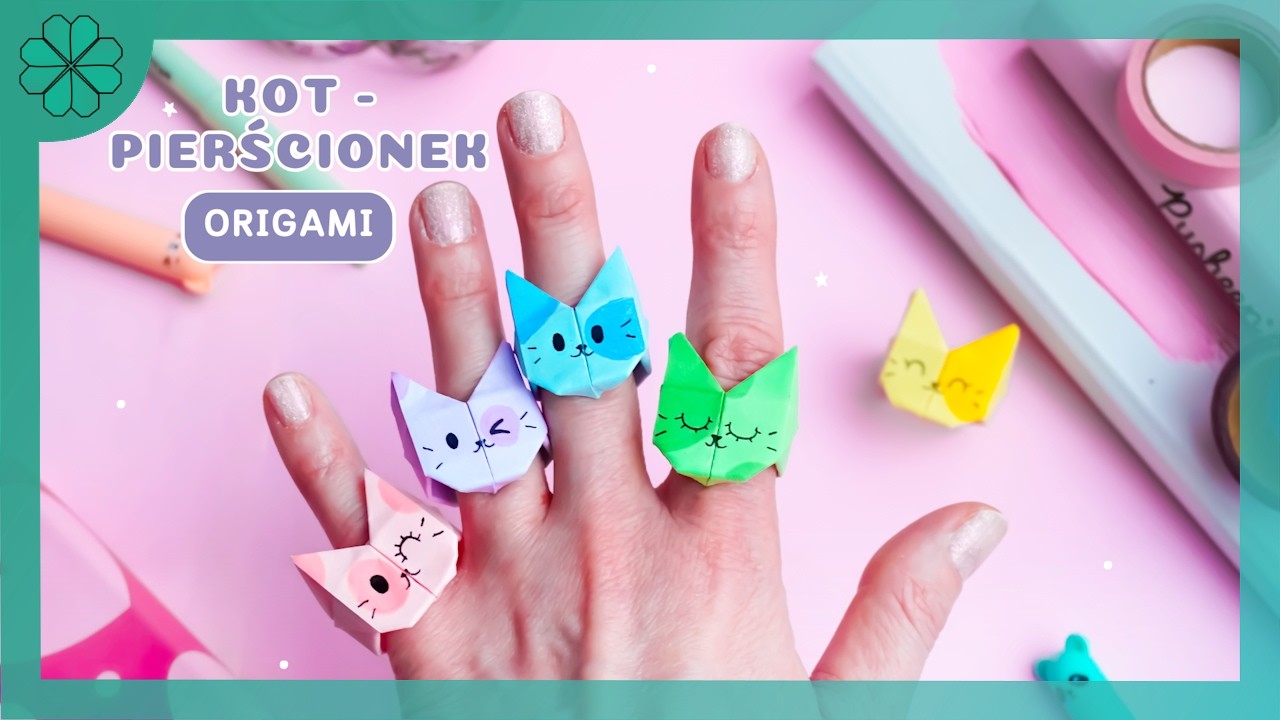 Как сделать кольцо в виде кошки из оригами | (Пошаговая инструкция)