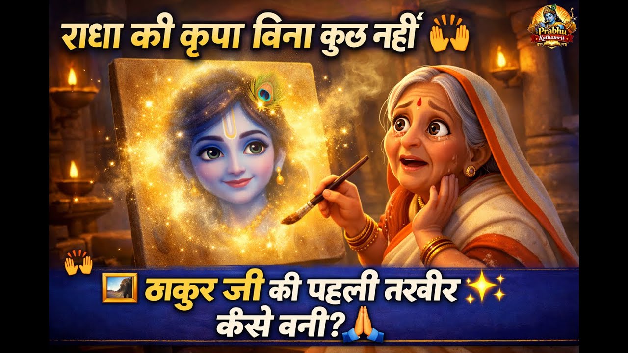 ठाकुर जी की पहली तस्वीर कैसे बनी? || Pujya Indresh Ji Maharaj #krishnaleela #katha