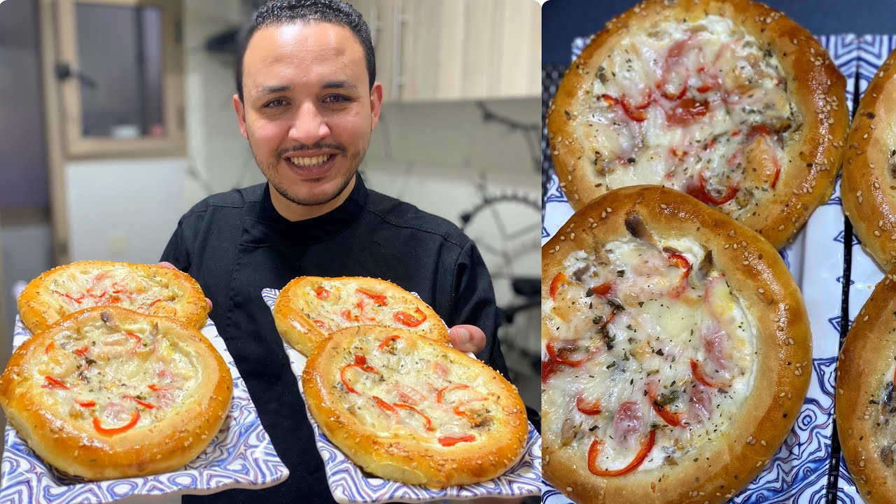 ميني بيتزا بصلصة بيضاء خطيرة 😋 كتجي رائعة