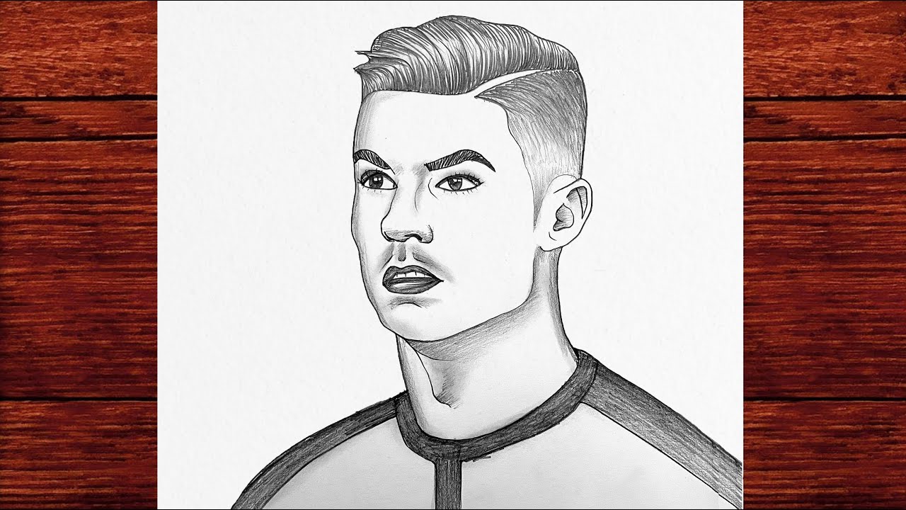 Cristiano Ronaldo Karakalem Çizimi - Kolay Portre Çizimi (Cristiano Ronaldo CR7) - Çizim Mektebi