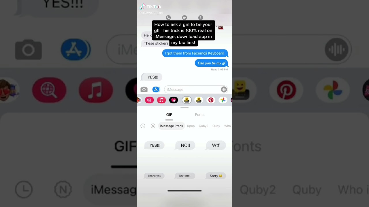 iMessage Prank with Facemoji keyboard!