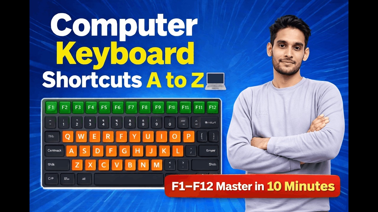 Computer Keyboard Shortcuts A to Z 💻 | F1–F12 Master in 10 Minutes