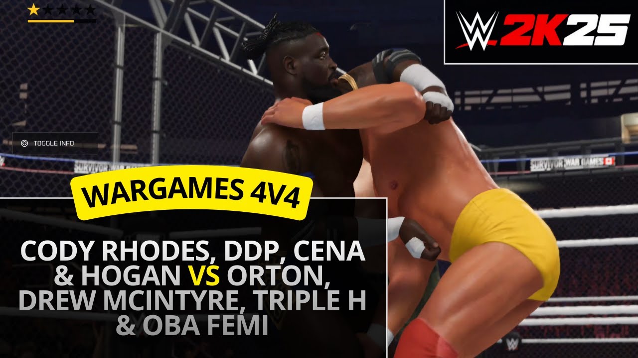 WWE 2K25 – WarGames: Cody Rhodes, DDP, Cena & Hogan vs Orton, Drew McIntyre, Triple H & Oba Femi