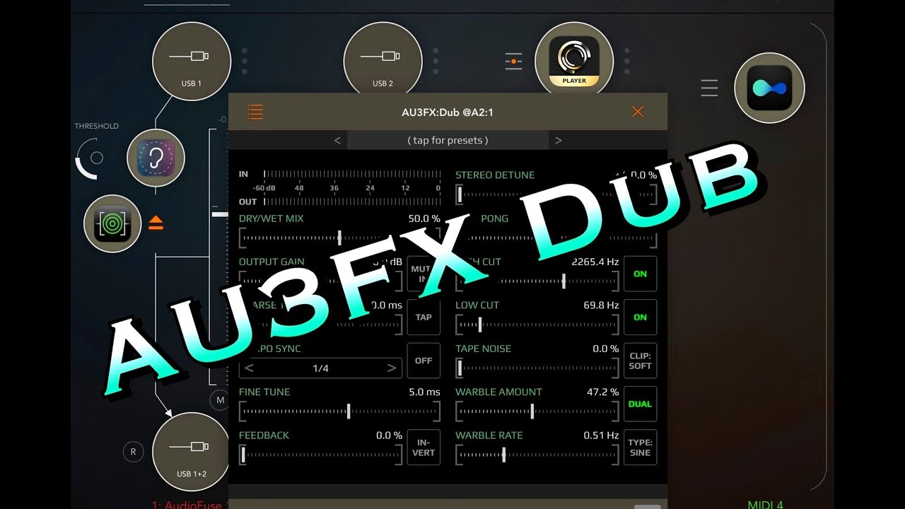 AU3FX Dub — Высоко настраиваемая задержка AUv3 от Kymatica — Демоверсия для iPad