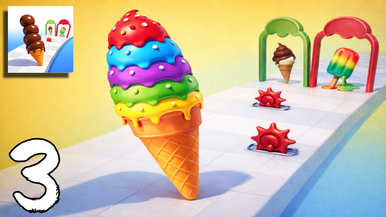 Stack Ice Cream Runner - Gameplay Walkthrough | Android, iOS