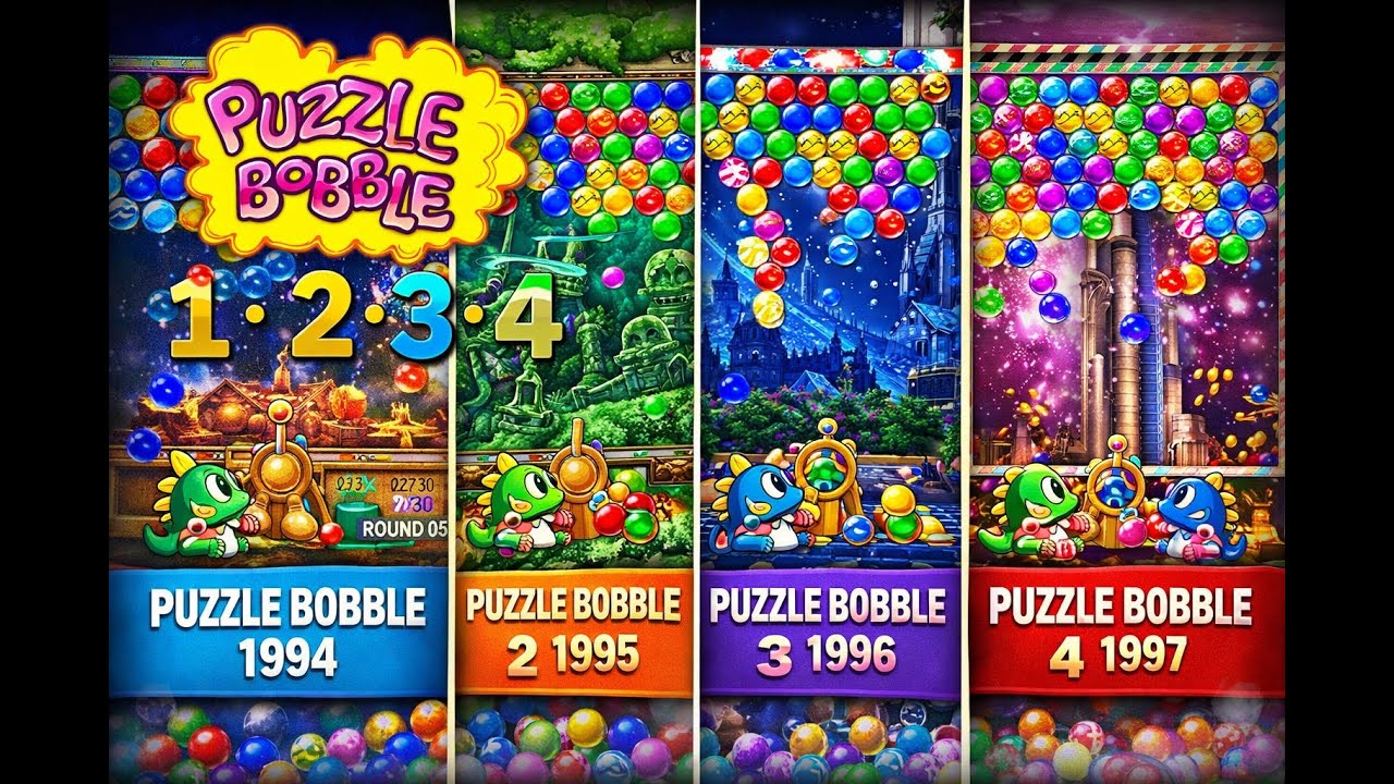 Puzzle Bobble 1, 2, 3 & 4 – Ultimate Classic Arcade Puzzle Compilation #