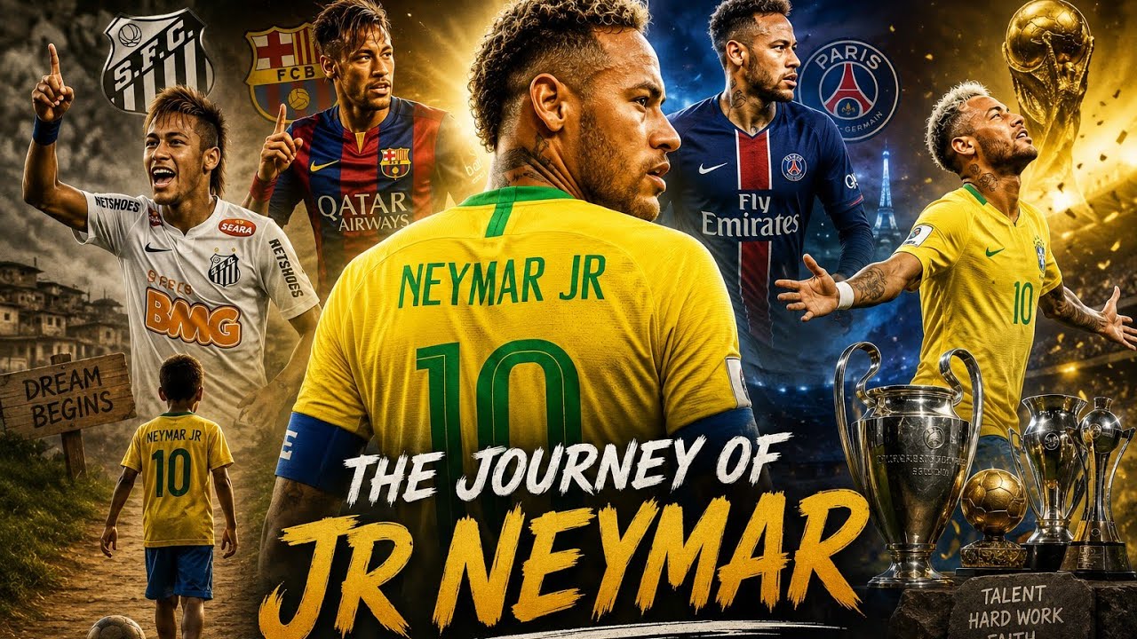 The Journey of Neymar Jr. 🇧🇷 | From Santos to Football Legend ⚽🔥 