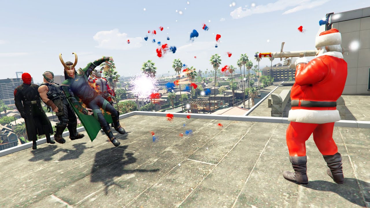 GTA 5 Epic Ragdolls And Fails #135 (Santa Claus VS Supervillains / Epic Ragdolls)